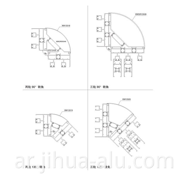 Aluminum XM88-133 Insulated Three-Track Push-Pull Window Assembly Structure